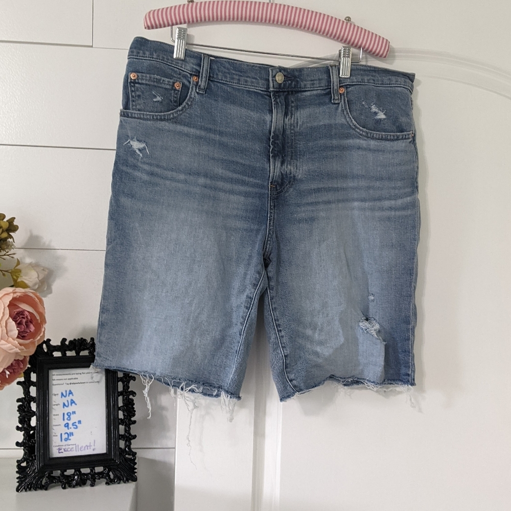 GAP High Rise Bermuda Denim Shorts